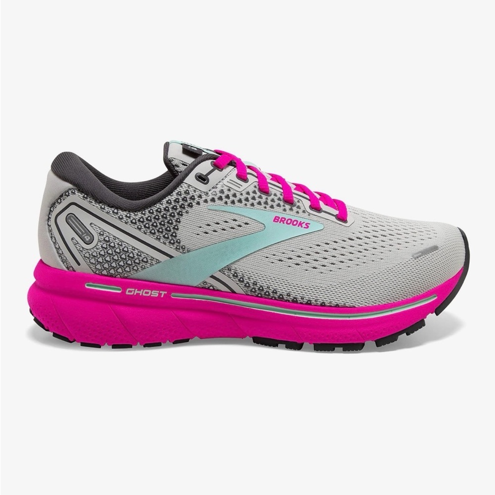 Brooks Women's Ghost 14 Running Shoes - Gray and Pink